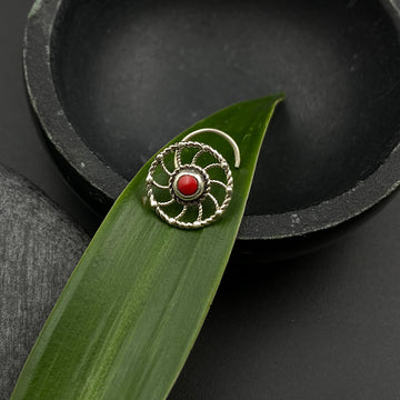 Red Pin Wheel Nose Pin